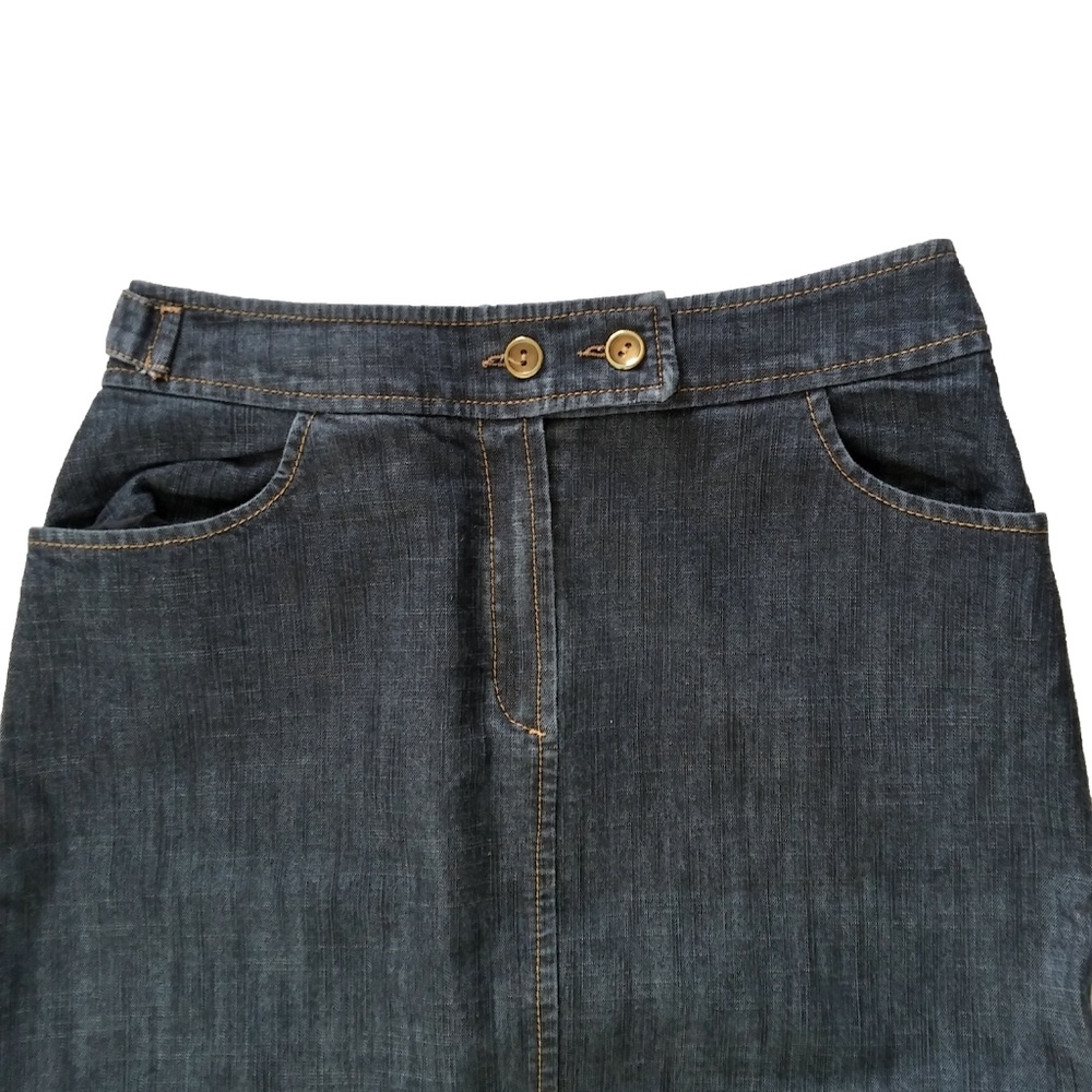 VTG 90s Votre Nom Jeans Maxi Denim Skirt - Picture 4 of 8